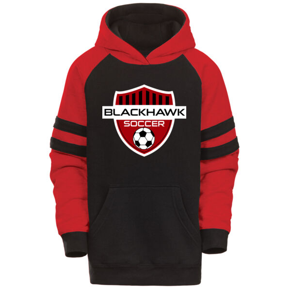 Youth Raglan Stripe Hood - Applique Logo Thumbnail