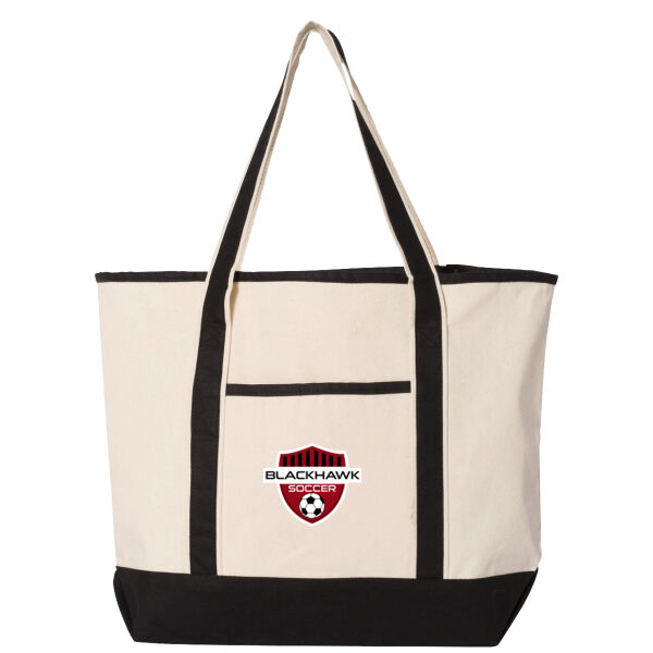 Q-Tees - 34.6L Large Canvas Delix Tote - Printed Logo Thumbnail