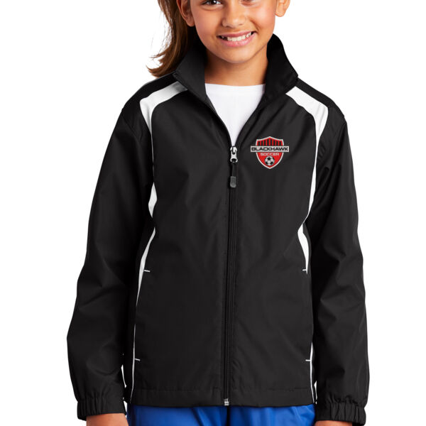 Sport-Tek Youth Colorblock Raglan Jacket - Embroidered Logo Thumbnail