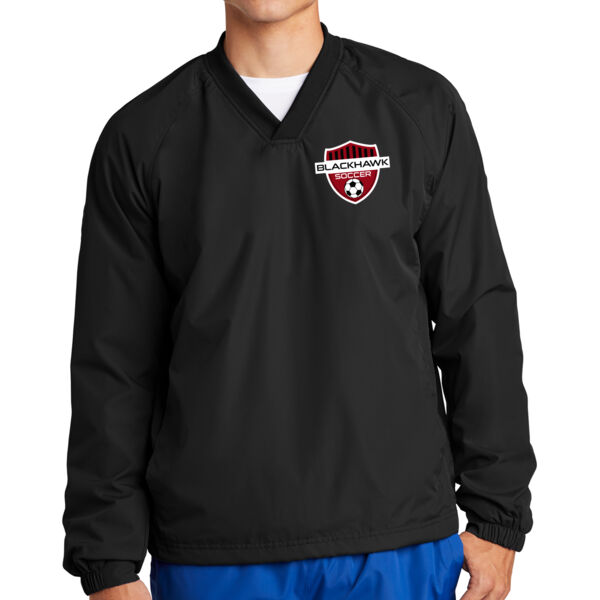 Sport-Tek V-Neck Raglan Wind Shirt - Printed Logo Thumbnail