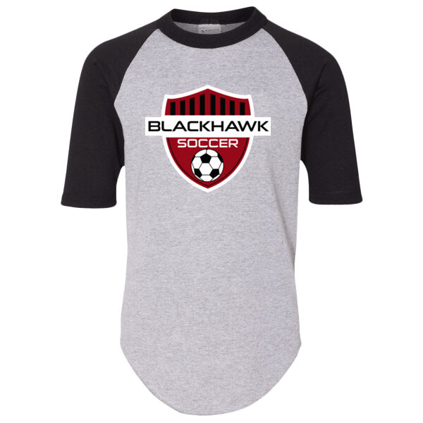 Youth Three-Quarter Sleeve Baseball Jersey - Printed Logo Thumbnail