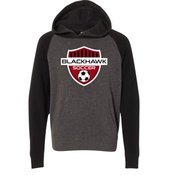 **CLOSEOUT ITEM** Youth Special Blend Raglan Hooded Pullover - Printed Logo Thumbnail